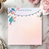 String Lights and Leaves Pastel Gepersonaliseerde Notitieblok