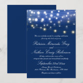 String Lights Avond Trouwblauw Kaart (Voorkant / Achterkant)