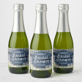 String Lights Baby's Breath & Lace | Blauw hout Sparkling Wijnetiket