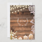 String Lights Baby's Breath & Lace Wood Bruiloft Kaart (Achterkant)