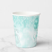 String Lights & Balloons Sweet 16 Blauwgroen ID473 Papieren Bekers (Rechts)