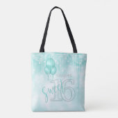 String Lights & Balloons Sweet 16 Blauwgroen ID473 Tote Bag (Achterkant)
