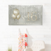 String Lights & Balloons Sweet 16 Champagne ID473 Spandoek (Insitu)