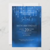 String Lights & Balloons Sweet 16 Dk Blue ID473 Kaart (Achterkant)