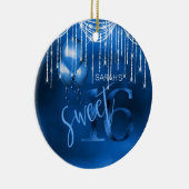 String Lights & Balloons Sweet 16 Dk Blue ID473 Keramisch Ornament (Rechts)