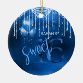 String Lights & Balloons Sweet 16 Dk Blue ID473 Keramisch Ornament (Voorkant)