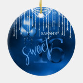 String Lights & Balloons Sweet 16 Dk Blue ID473 Keramisch Ornament (Achterkant)