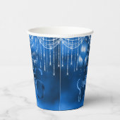 String Lights & Balloons Sweet 16 Dk Blue ID473 Papieren Bekers (Rechts)