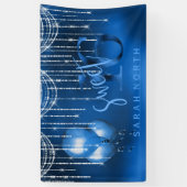 String Lights & Balloons Sweet 16 Dk Blue ID473 Spandoek (Verticaal)