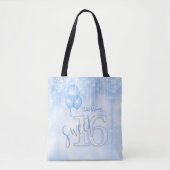 String Lights & Balloons Sweet 16 Lt. Blue ID473 Tote Bag (Voorkant)