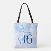 String Lights & Balloons Sweet 16 Lt. Blue ID473 Tote Bag (Achterkant)