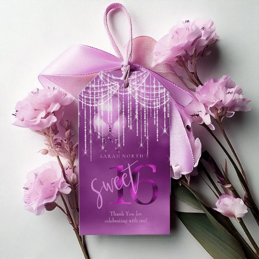 String Lights & Balloons Sweet 16 Orchid ID473 Cadeaulabel