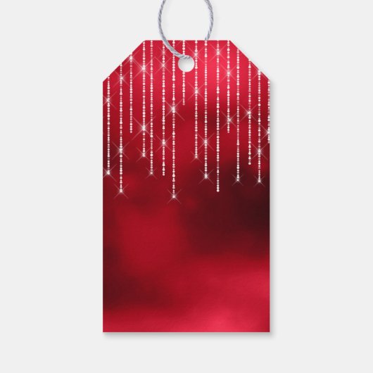 String Lights & Balloons Sweet 16 Red ID473 Cadeaulabel (Achterkant)