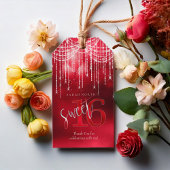 String Lights & Balloons Sweet 16 Red ID473 Cadeaulabel