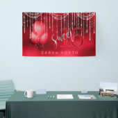String Lights & Balloons Sweet 16 Red ID473 Spandoek (Beurs)