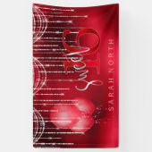 String Lights & Balloons Sweet 16 Red ID473 Spandoek (Verticaal)
