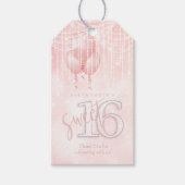 String Lights & Balloons Sweet 16 Roos Gold ID473 Cadeaulabel (Voorkant)