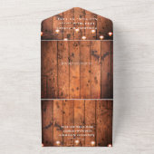 String Lights Barn Rustic Land All In One Uitnodiging (Buitenkant)