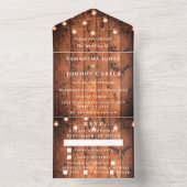 String Lights Barn Rustic Land All In One Uitnodiging (Binnen)