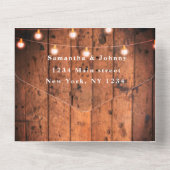 String Lights Barn Rustic Land All In One Uitnodiging (Achterkant)