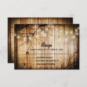 String Lights  Barn Wood Wedding RSVP (Voorkant / Achterkant)