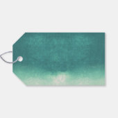 String Lights Beach Palms Ombre Blauwgroen bruilof Cadeaulabel (Achterkant Horizontaal)