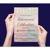 String Lights Beach Retirement Party Flyer