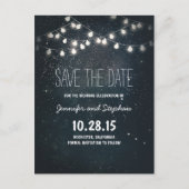 String Lights Bewaar de datum met sterrenhemel Aankondigingskaart (Voorkant)