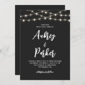 String Lights BEWERKBARE KLEUR Bruiloft uitnodigin Kaart (Voorkant / Achterkant)