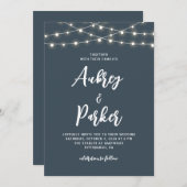 String Lights BEWERKBARE KLEUR Bruiloft uitnodigin Kaart (Voorkant / Achterkant)