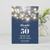 String Lights Birthday Party Kaart (Staand voorkant)