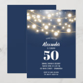 String Lights Birthday Party Kaart (Voorkant / Achterkant)