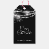 String Lights Black Christmas Cadeaulabel (Voorkant)