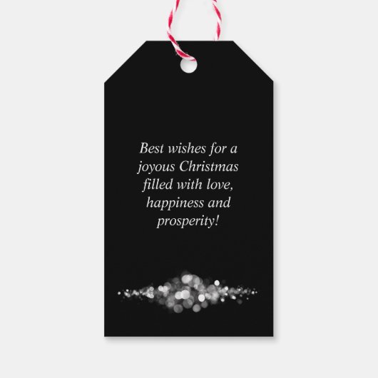 String Lights Black Christmas Cadeaulabel (Achterkant)