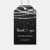 String Lights Black White Hartelijk dank Label cad Cadeaulabel (Voorkant)