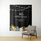 String Lights & Bloemen 40e Huwelijksjubileum Wandkleed (In situ)