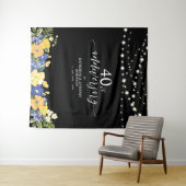 String Lights & Bloemen 40e Huwelijksjubileum Wandkleed (In Situ (horizontaal))