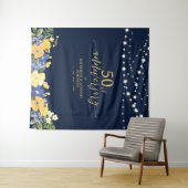 String Lights & Bloemen 50ste huwelijksjubileum T Wandkleed (In Situ (horizontaal))