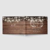 String Lights Bloemen Rustieke Houten Bruiloft Gastenboek (Volledig)