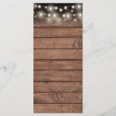 String Lights Bloemen Rustieke Houten Bruiloft Menu (Achterkant)