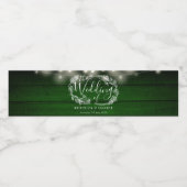 String Lights Bloemen Rustieke Smaragd Groene Brui Waterfles Etiket (Enkel label)