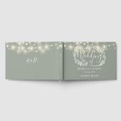 String Lights Bloemen Sage Groene Bruiloft Gastenboek (Volledig)