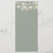 String Lights Bloemen Sage Groene Bruiloft Menu (Achterkant)
