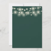 String Lights Bloemen Smaragd Groene Bruiloft Save The Date (Achterkant)