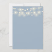 String Lights Bloemen Stoffig Blauw Bruiloft Save The Date (Achterkant)