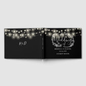 String Lights Bloemen Zwart-wit bruiloft Gastenboek (Volledig)