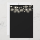String Lights Bloemen Zwart-wit bruiloft Save The Date (Achterkant)
