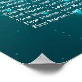 String Lights Blue Glitter Wedding Seating Chart Poster (Hoek)