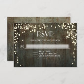 String Lights Boerderij Barn Rustic Wood RSVP-resp RSVP Kaartje (Voorkant / Achterkant)