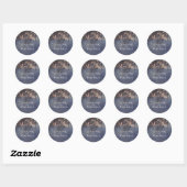 String Lights Boom Rustieke Bruiloft Ronde Sticker (Vel)
